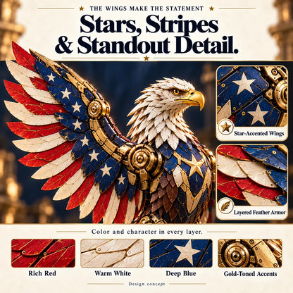🦅 American Eagle Transforming Egg – Stars & Stripes Mechanical Figure With Bold Wing Details