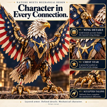🦅 American Eagle Transforming Egg – Stars & Stripes Mechanical Figure With Bold Wing Details