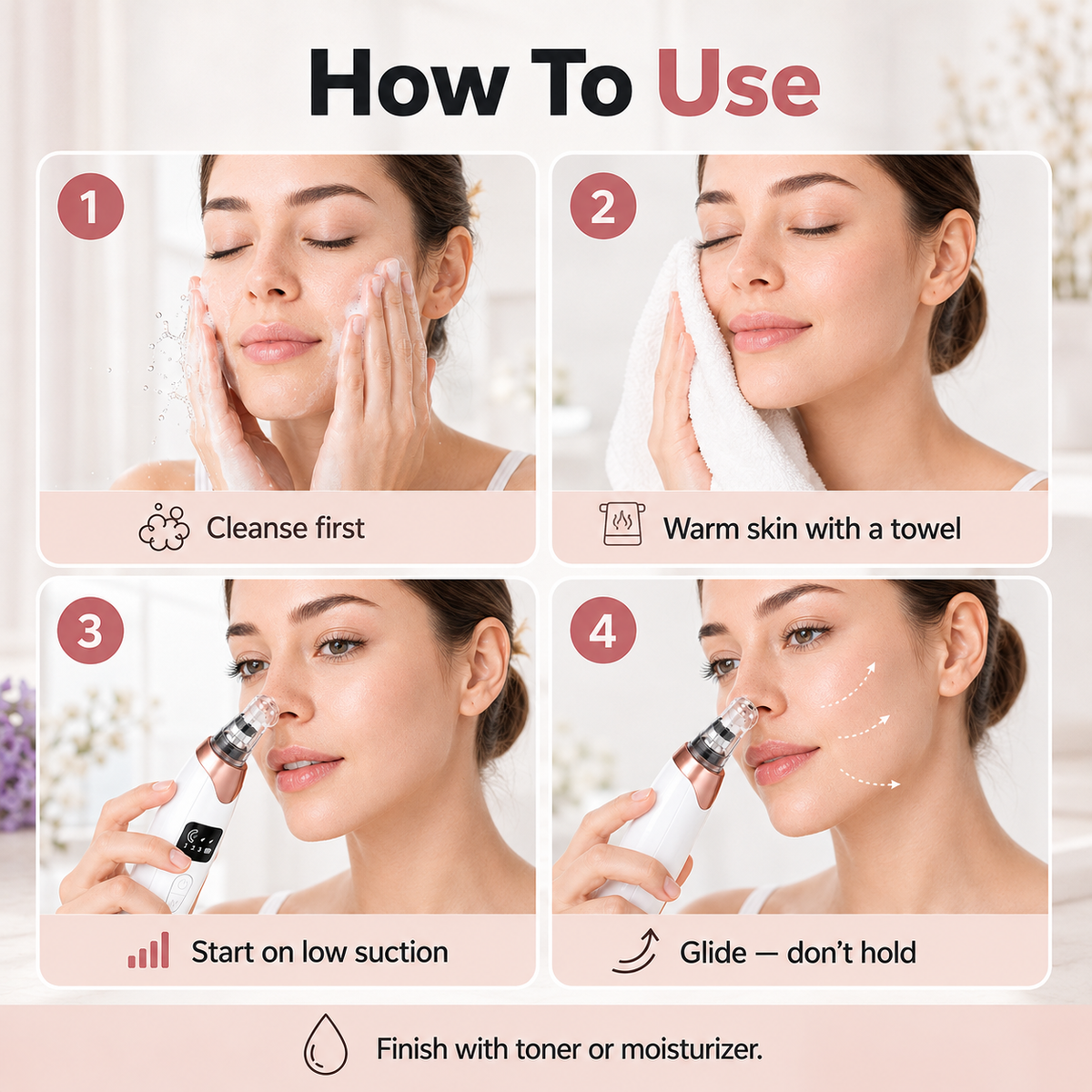 ✨ Electric Pore Vacuum Cleaner – Stop Squeezing 🔥 Start Lifting Visible Pore Buildup