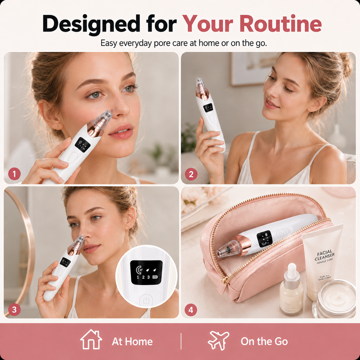 ✨ Electric Pore Vacuum Cleaner – Stop Squeezing 🔥 Start Lifting Visible Pore Buildup