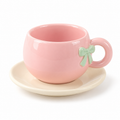 Pink Ribbon Ceramic Cup & Saucer Set
