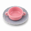Blush Pink Double-Handle Soup Cup & Saucer