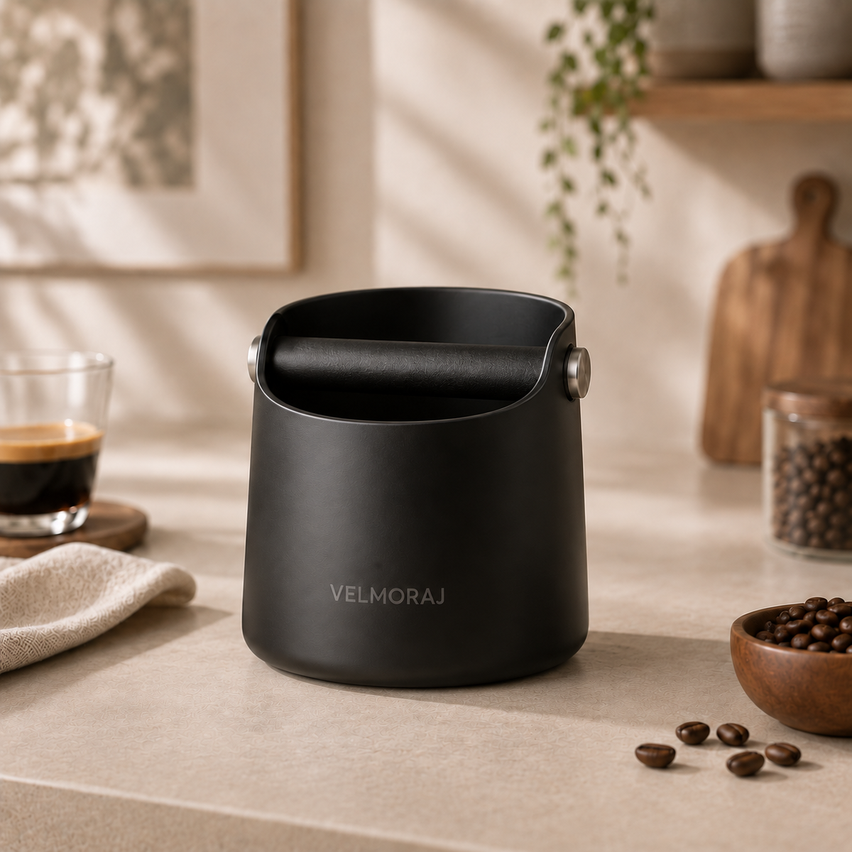 VELMORAJ Countertop Coffee Knock Box,