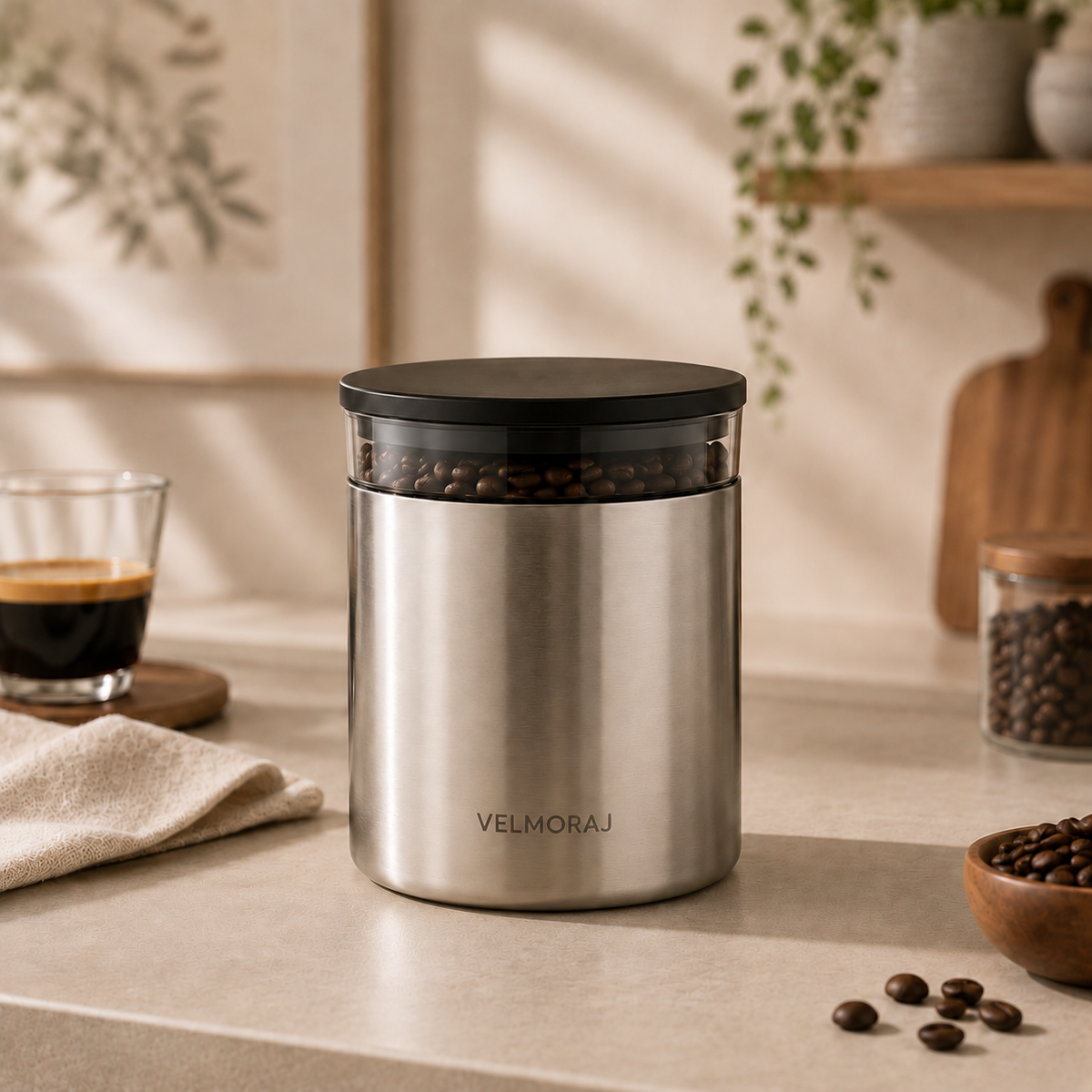 VELMORAJ  FreshSeal Coffee Canister