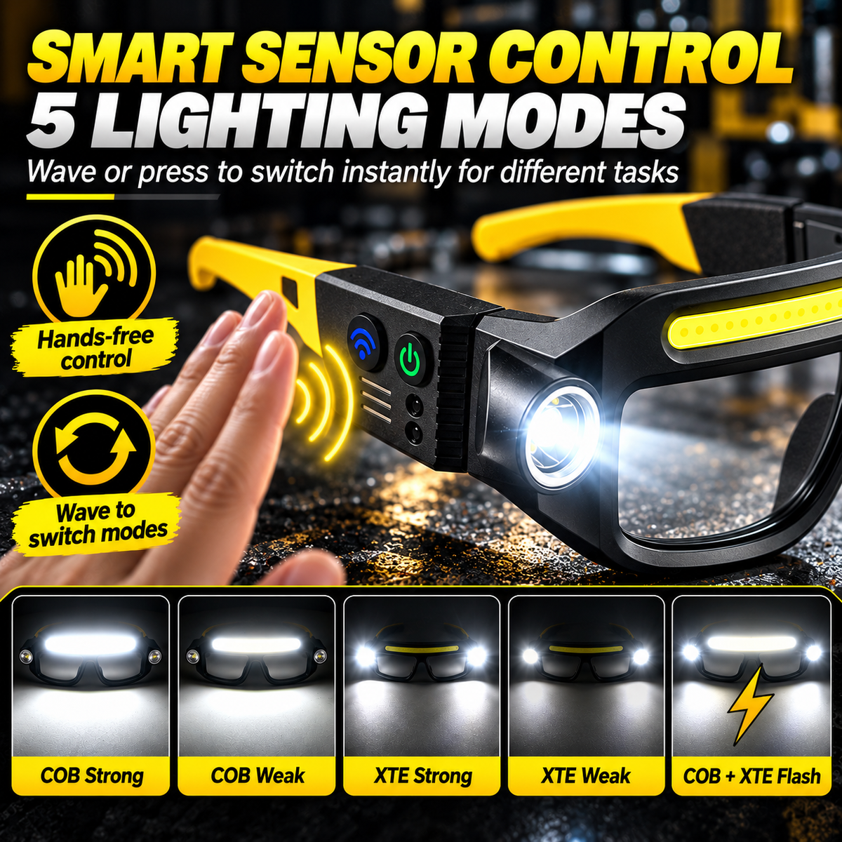 💡 Add Offer - Light Up Every Task with Hands-Free LED Headlamp Glasses