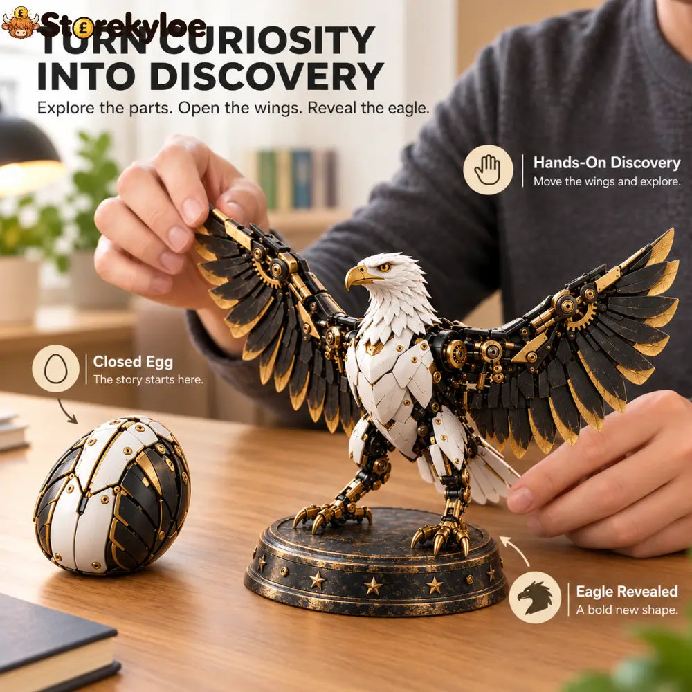 🦅 Egg To Bald Eagle – 2-in-1 Transforming Mechanical Figure